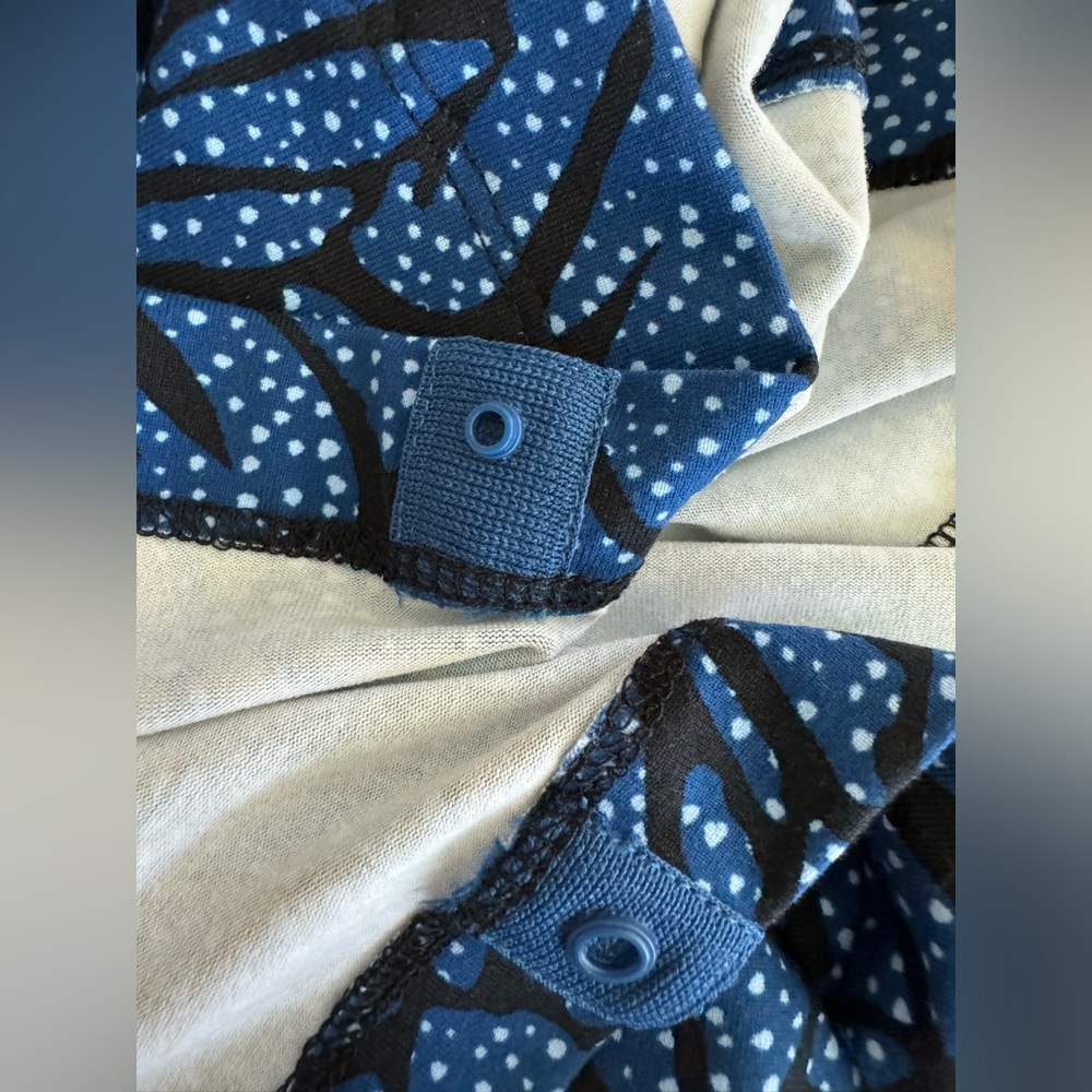 Title Nine Blue Leaf-Print Sleeveless Mini Dress - Picture 7 of 12